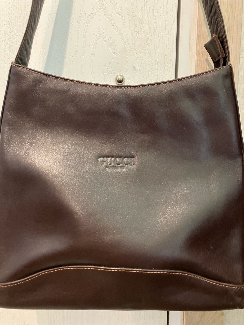 Early 90’s Gucci Brown Leather Shoulder Bag